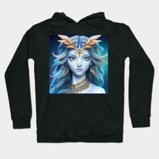 Portrait of Royal Owl Goddess Hoodie